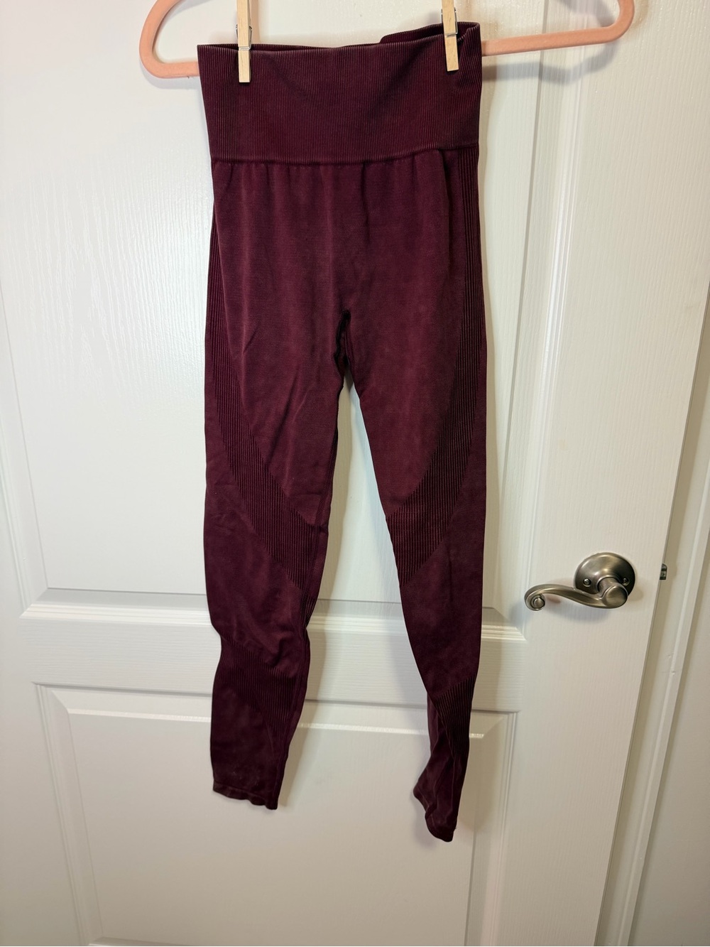 PINK Victoria's Secret High-Waist Ribbed Leggings - Burgundy